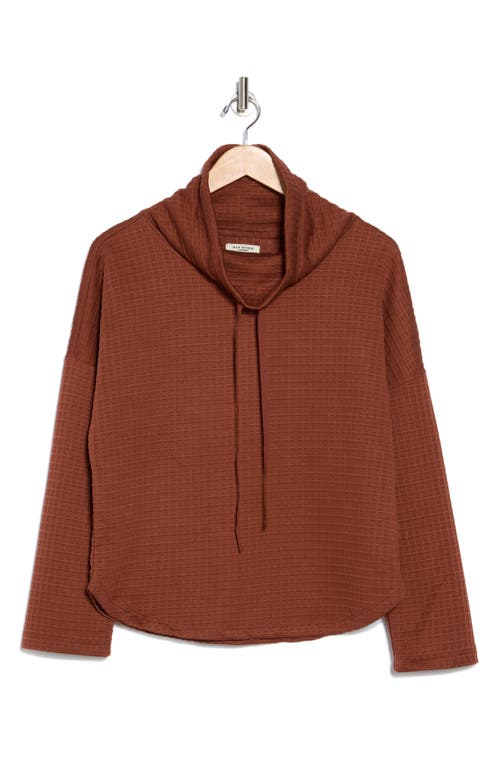 MAX STUDIO MAX STUDIO FUNNEL NECK WAFFLE KNIT PULLOVER