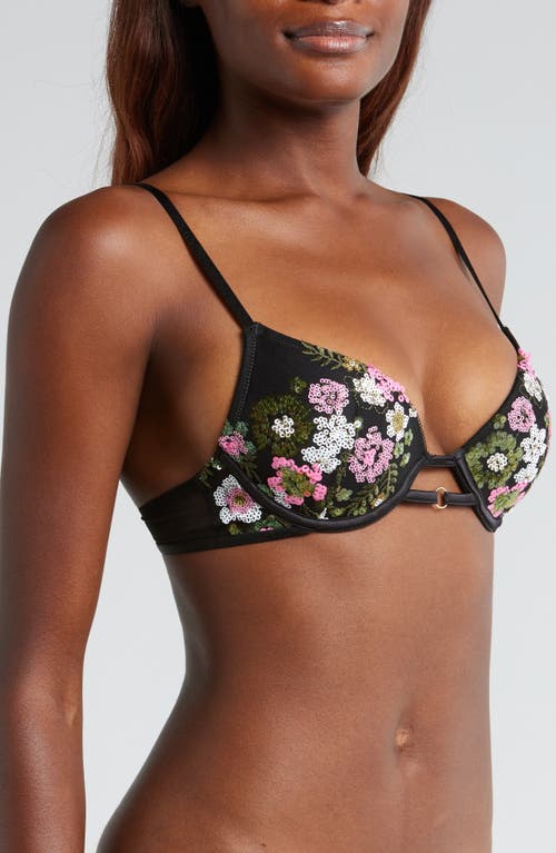 Shop Etam Perle Underwire Plunge Push-up Bra In Black