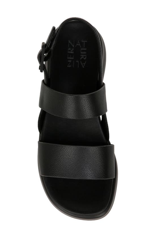 Shop Naturalizer Coast Slingback Platform Sandal In Tumbled Black Faux Leather