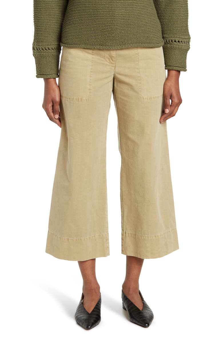 High Waist Wide Leg Crop Pants