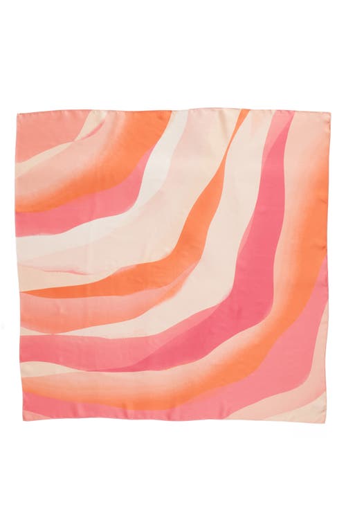 Shop Nordstrom Print Silk Square Scarf In Pink Ombre Waved