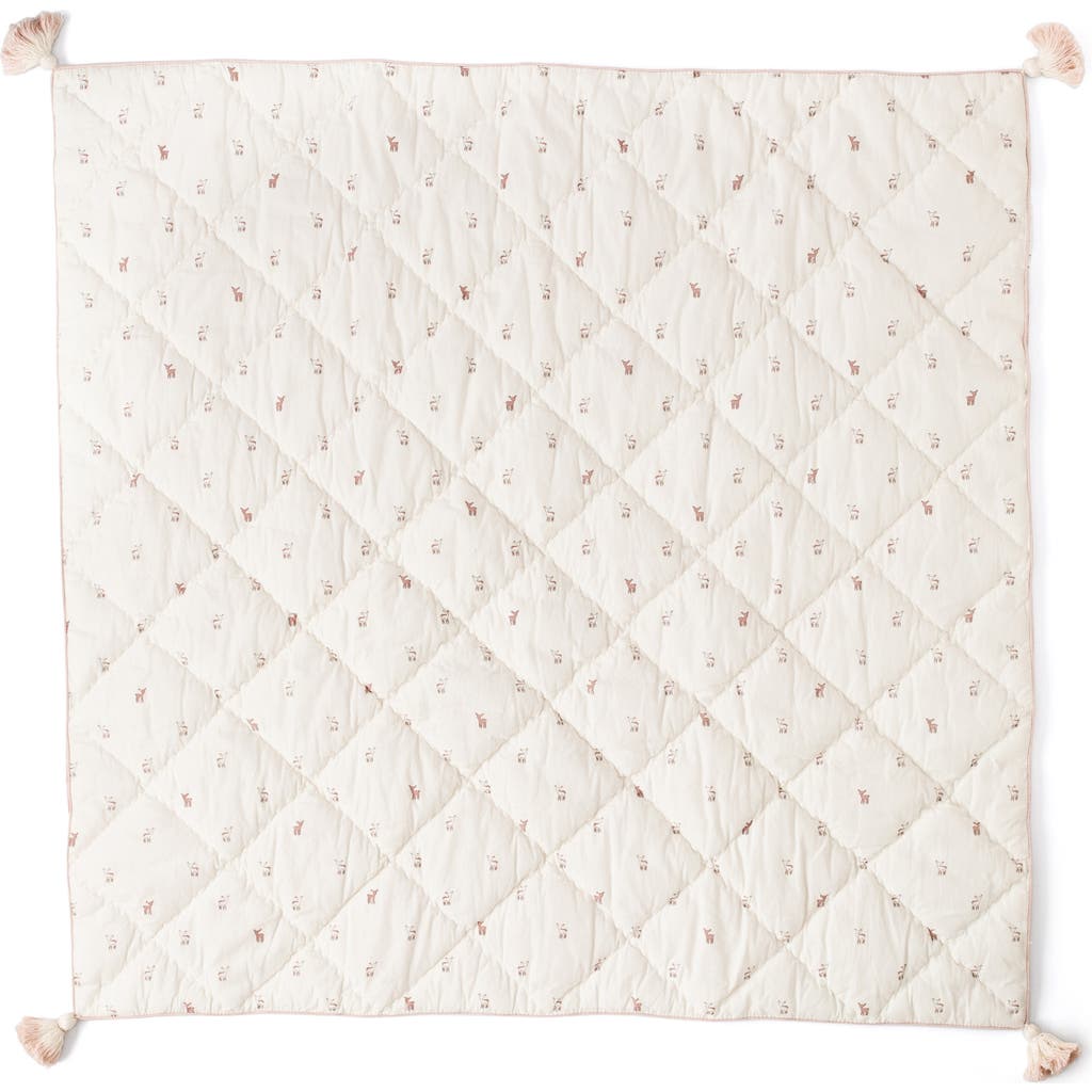 Pehr Quilted Nursery Blanket In Fawn/pink