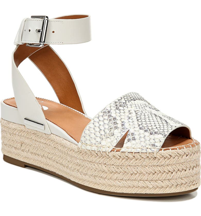 SARTO BY FRANCO SARTO Lexie Platform Espadrille Sandal, Main, color, PUTTY SNAKE PRINT LEATHER