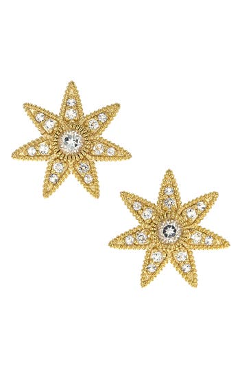 JUDITH RIPKA JUDITH RIPKA WHITE TOPAZ STAR STUD EARRINGS 