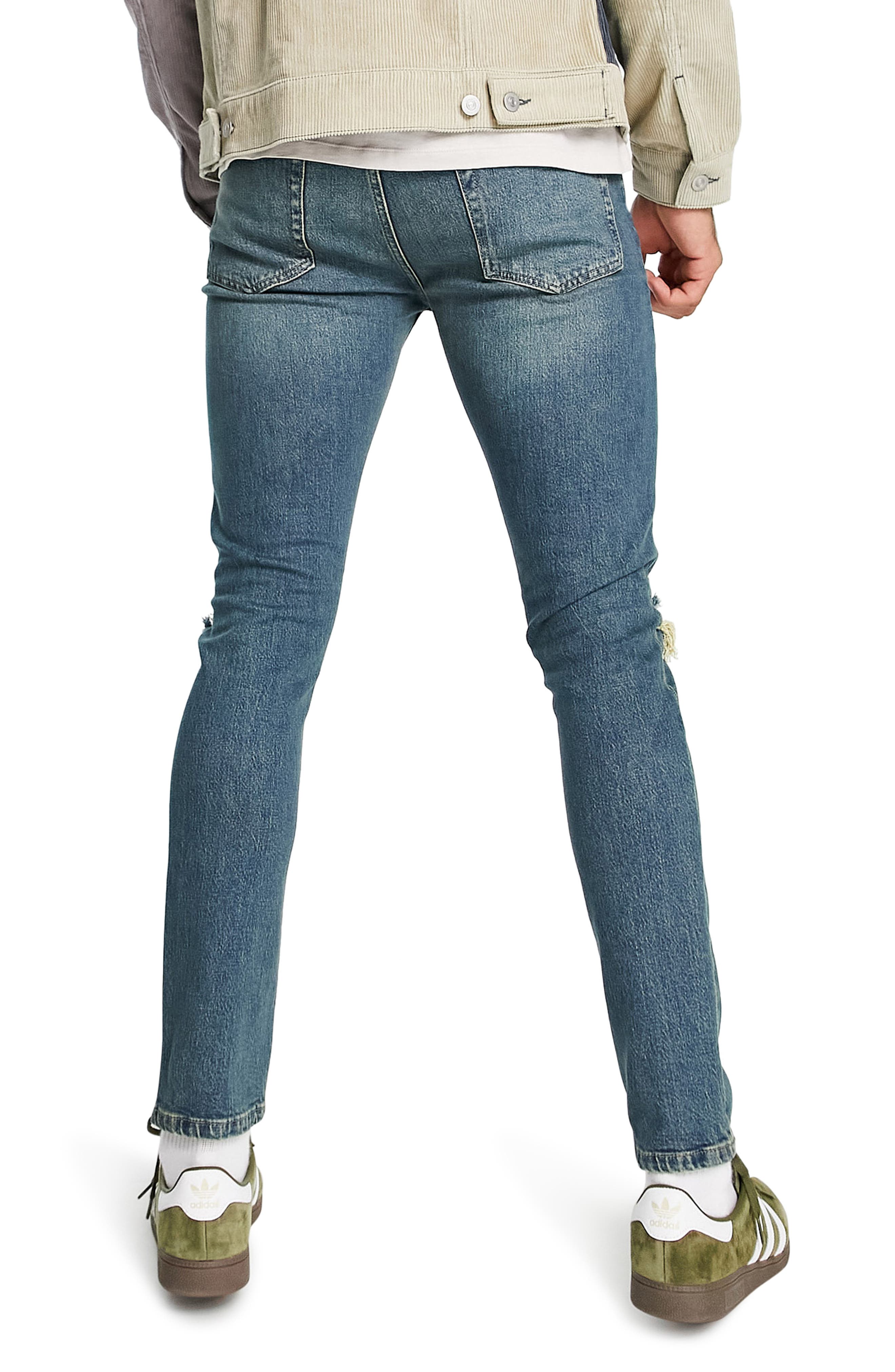 Topman Men's Rip Stretch Skinny Jeans 
