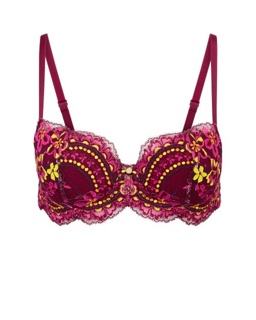 Shop Adore Me Nicholette Contour Balconette Bra In Floral Red