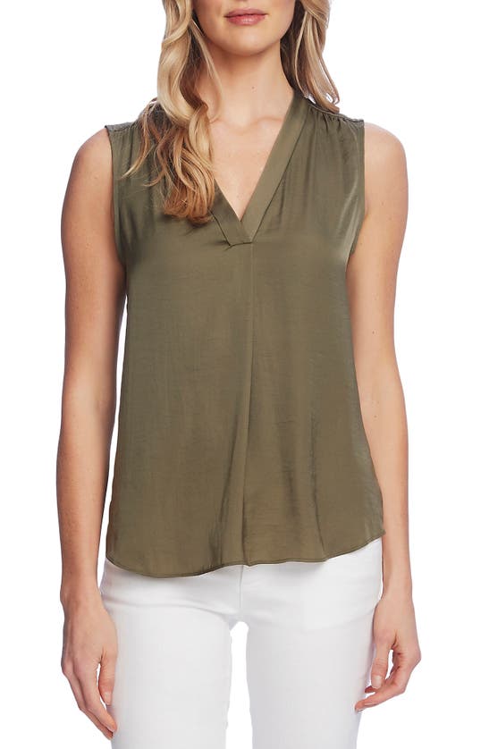 Vince Camuto Rumpled Satin Blouse In Fig Tree