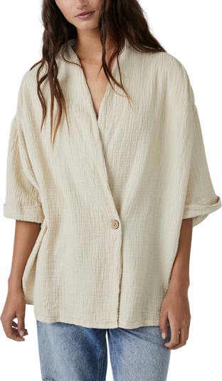 Free People Lou One-Button Blazer Shirt | Nordstrom