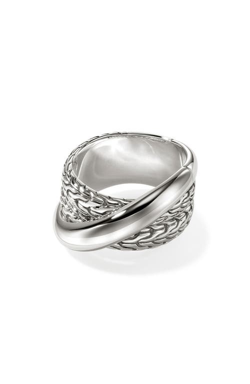 John Hardy Sterling Silver Jh Essential Crossover Ring In Silver