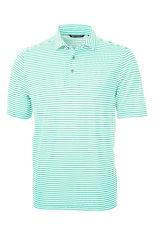 Virtue Piqué Stripe Polo in Fresh Mint