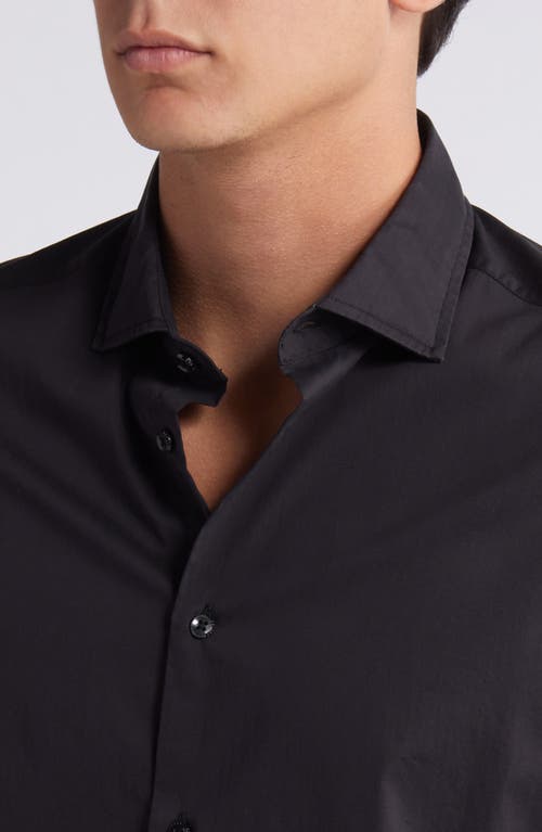 Shop 7 For All Mankind Slim Fit Stretch Poplin Button-up Shirt In Black