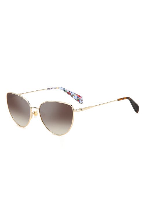 Shop Kate Spade New York 55mm Hailey/g/s Cat Eye Sunglasses In Gold/brown