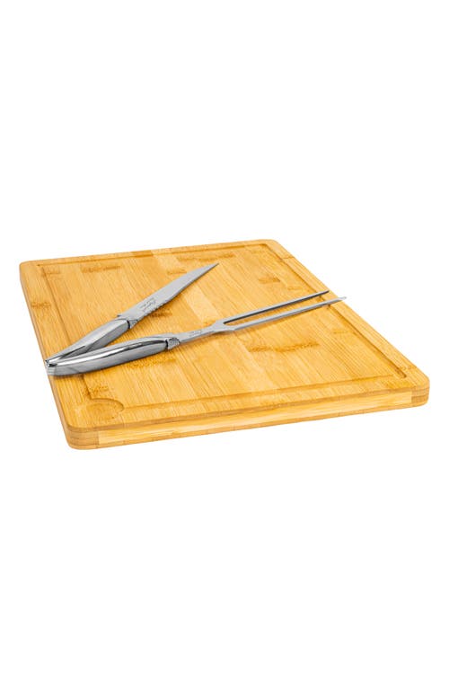 Shop French Home Laguiole Carving Board & Tools Set In Silver/stainless-steel
