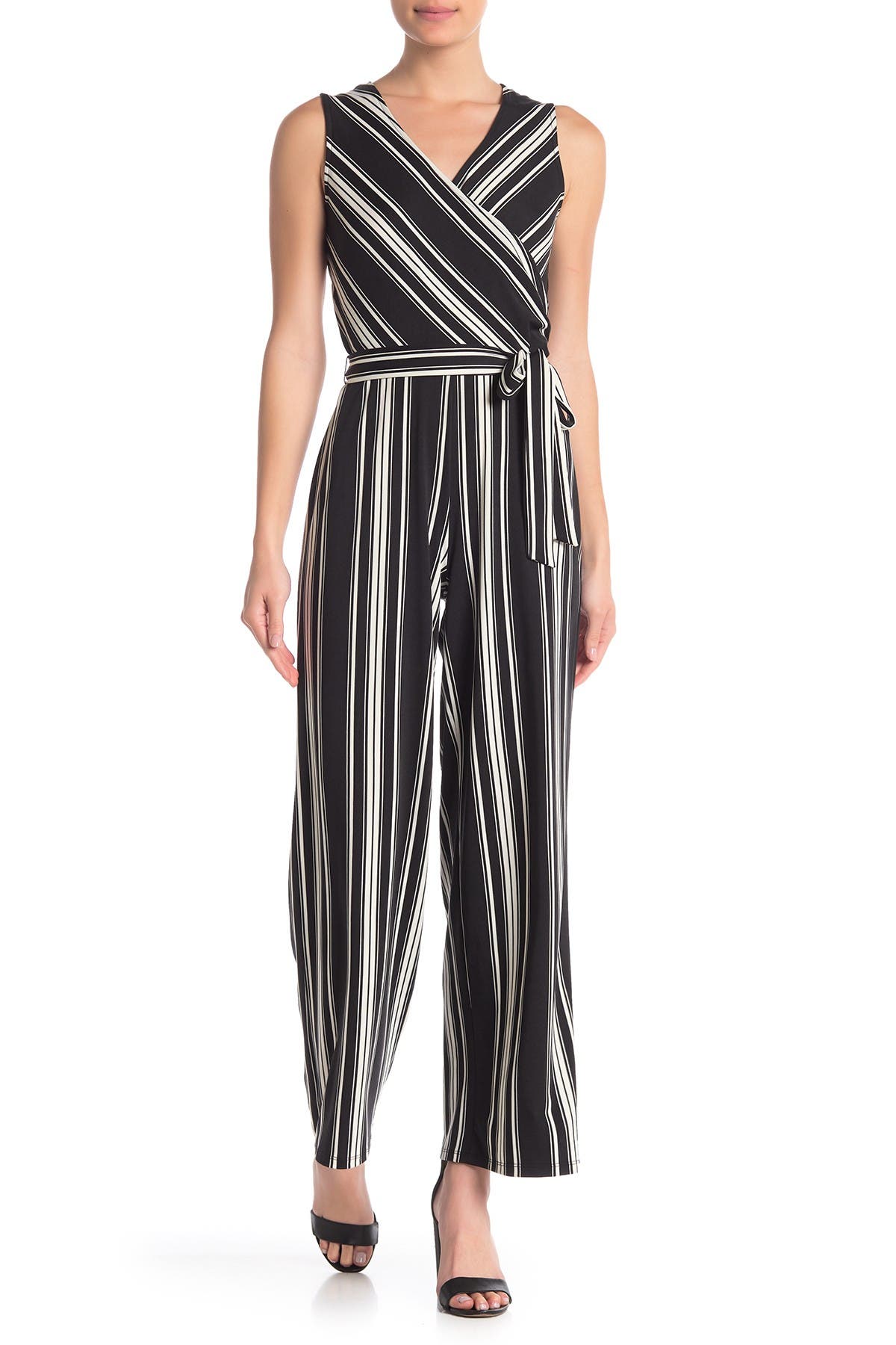 striped sleeveless jumpsuit