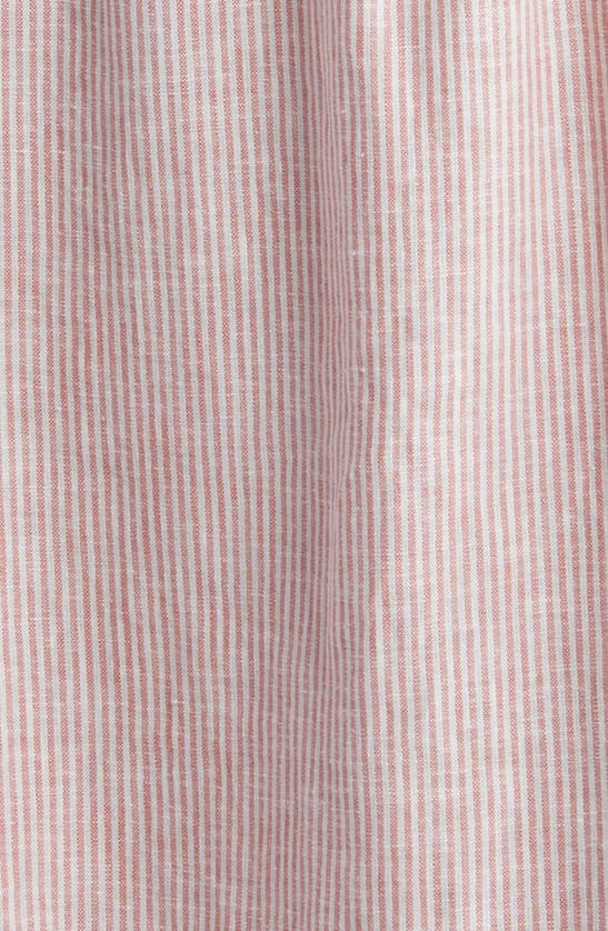Shop Caslon (r) Stripe Pintuck Detail Linen Blend Dress In Pink Canyon- Ivory Leah Stripe