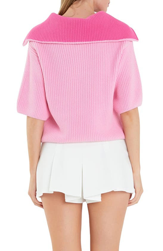 English Factory Oversize Collar Pullover Sweater In Pink