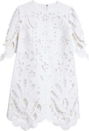 Dolce&Gabbana Openwork Embroidered Poplin Shift Dress
