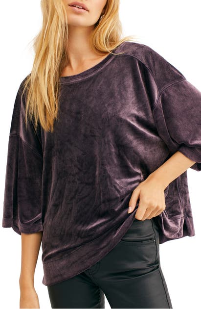 Click to view more detailed imagery on our partner's website Free People Valerie Velvet Tee In Navy