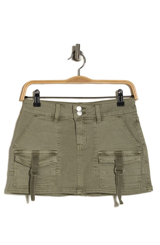 Ptcl Double Button Cargo Pocket Miniskirt In Sage