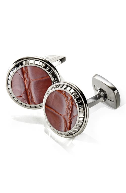 Shop M Clip M-clip® Alligator Cuff Links In Stainless Steel/cognac