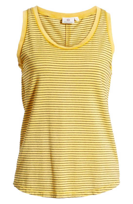 Shop Ag Cambria Stripe Fitted Tank In Sunbaked Golden Ochre