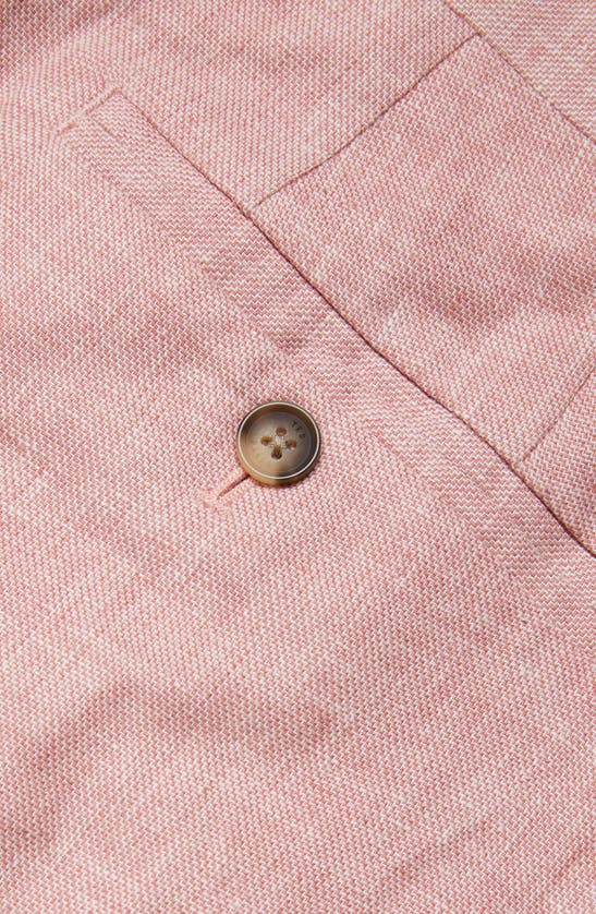 Shop Ted Baker Damasks Slim Fit Flat Front Linen & Cotton Chinos In Light Pink