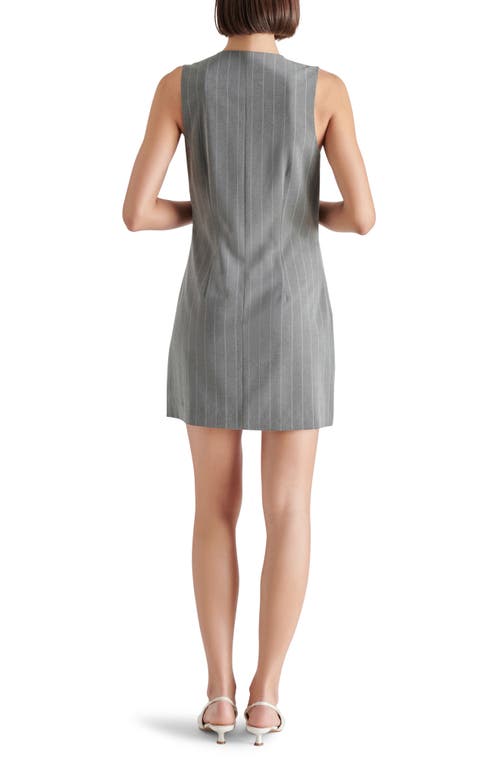 Shop Steve Madden Cressida Pinstripe Vest Minidress In Grey