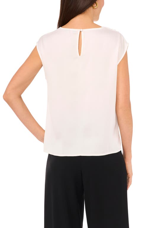 Shop Vince Camuto Satin Boatneck Shell In New Ivory