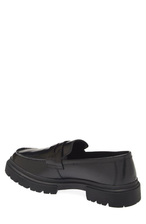 Steve Madden Zaccai Lug Sole Penny Loafer In Black