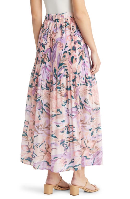 Shop Misook Floral Maxi Skirt In Rose P/multi