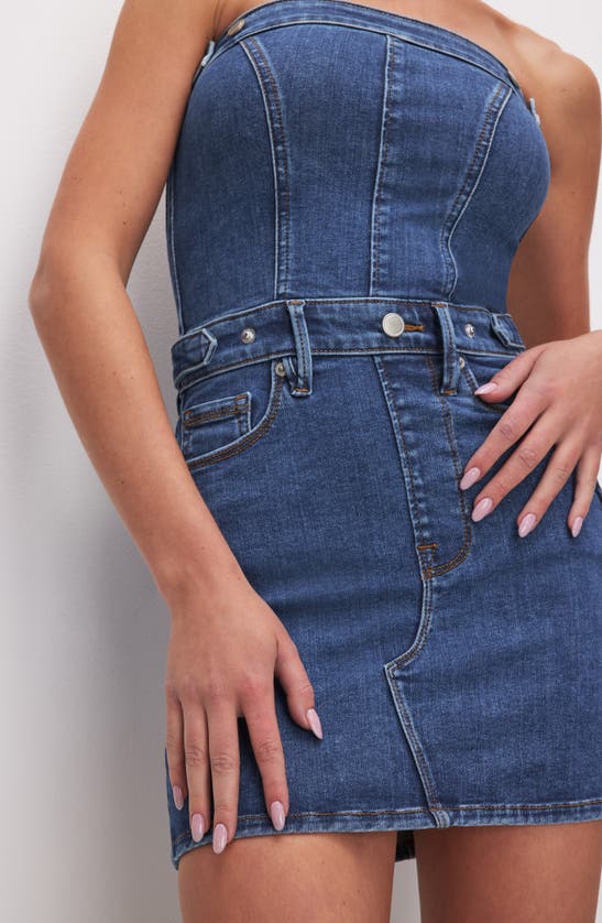 Shop Good American Denim Tube Minidress In Indigo594