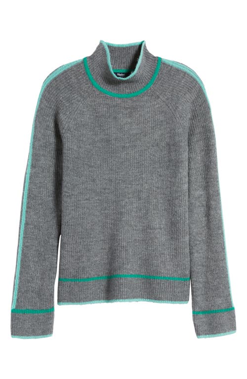 Shop Hatley Contrast Trim Mock Neck Sweater In Grey