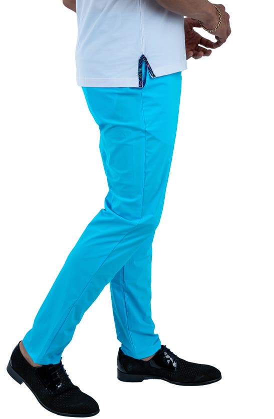 Maceoo All Day Turquoise Pants In Blue
