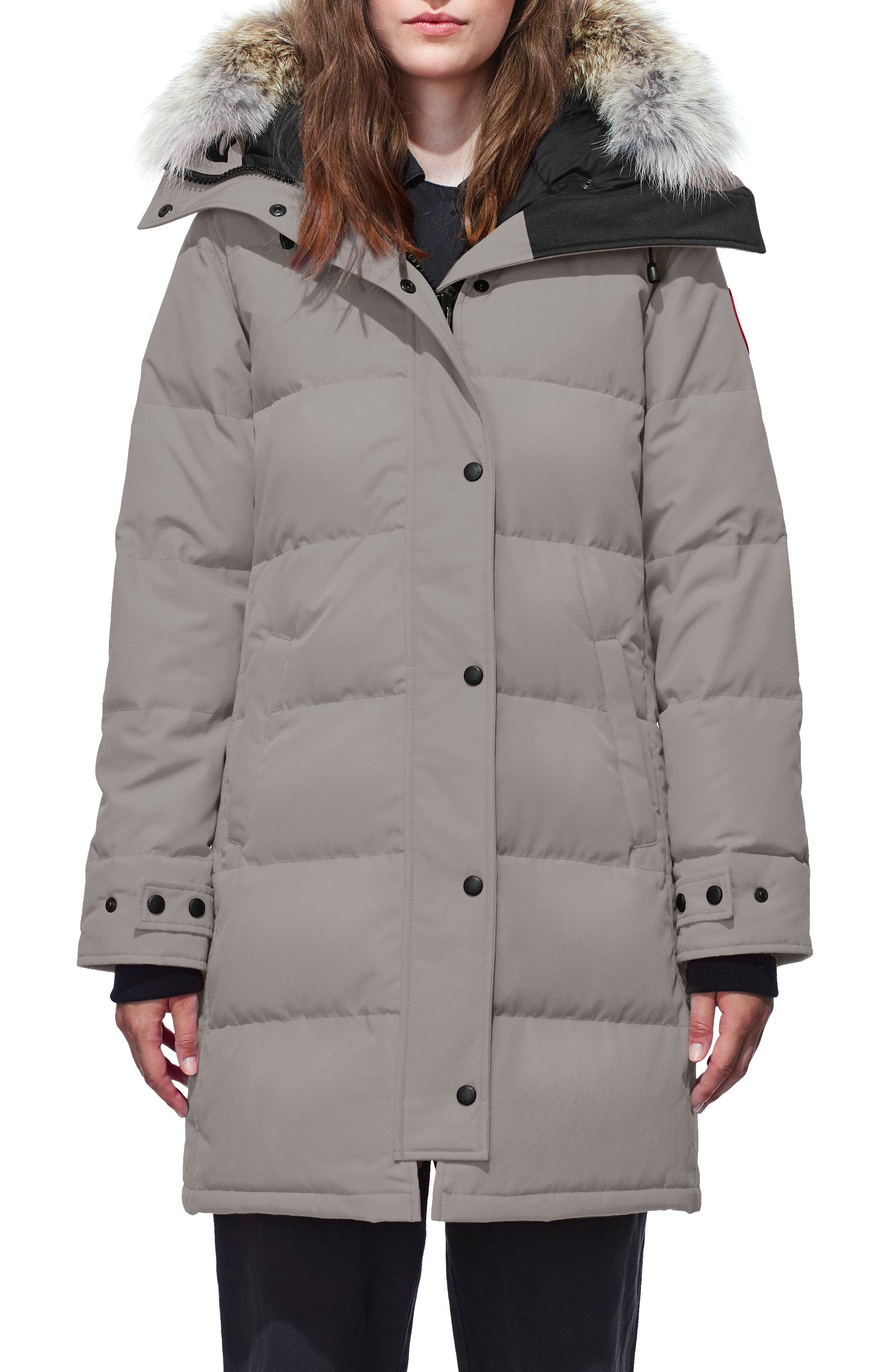 Canada Goose Shelburne Genuine Coyote Fur Trim Down Parka, (2-4) - Grey