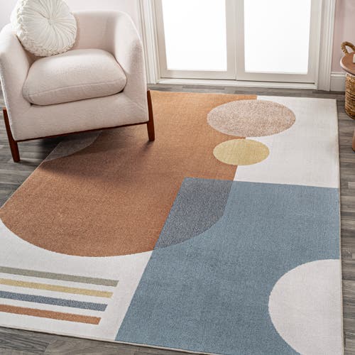 Jonathan Y Slinger Modern Contemporary Collage Machine-washable Area Rug In Cream/multi
