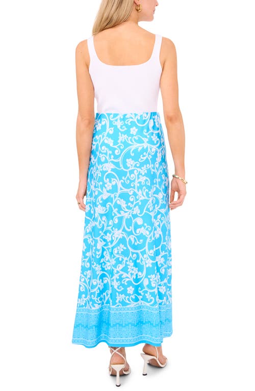 Vince Camuto Floral Print Maxi Skirt In Poolside