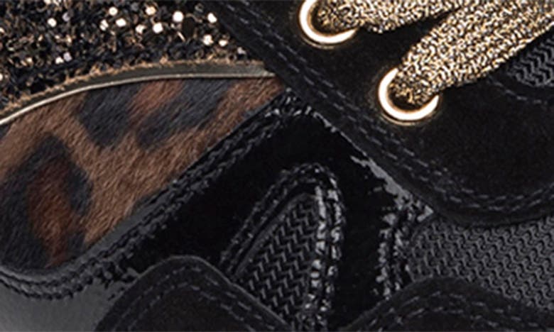 Nerogiardini Leopard Glitter Runner Sneakers In Black