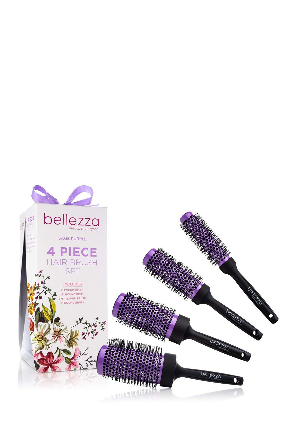 Cortex Usa Bellezza 4-piece Ceramic Hair Brush Set In Purple