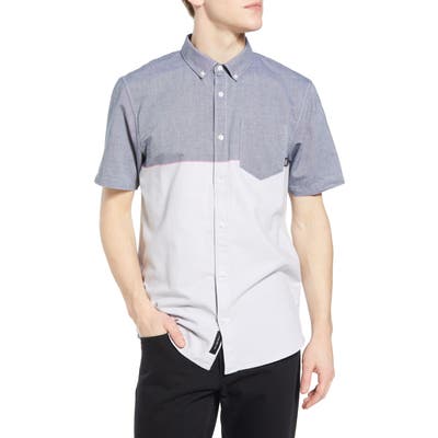Vans Houser Classic Fit Short Sleeve Button-Down Shirt, Blue