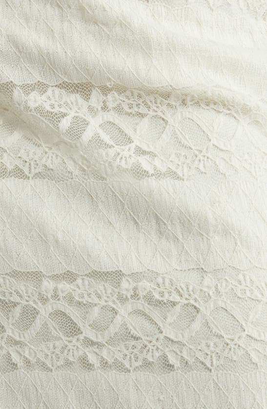 Bp. Asymmetric Lace Midi Skirt In Ivory Dove
