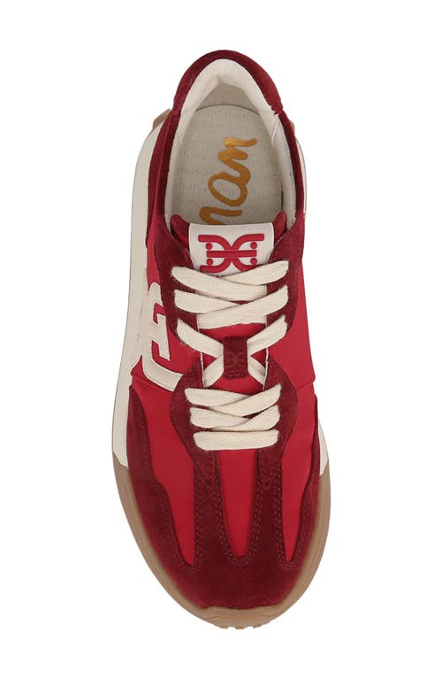 Sam Edelman Langley Sneaker In Deep Scarlet