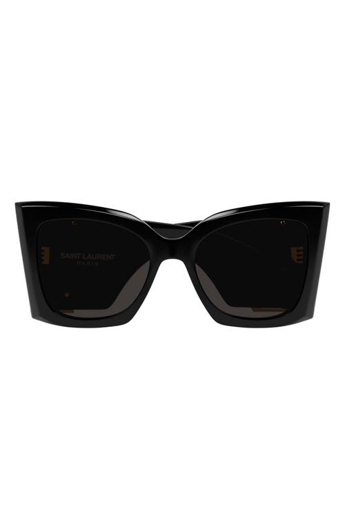 Saint Laurent Blaze 54mm Cat Eye Sunglasses in Black at Nordstrom