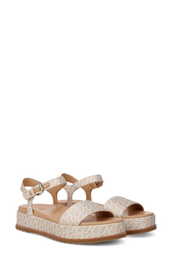 Shop Naturalizer Zane Ankle Strap Platform Sandal In Coastal Tan Fabric