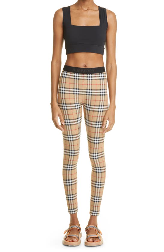 BURBERRY BELVOIR VINTAGE CHECK JERSEY LEGGINGS