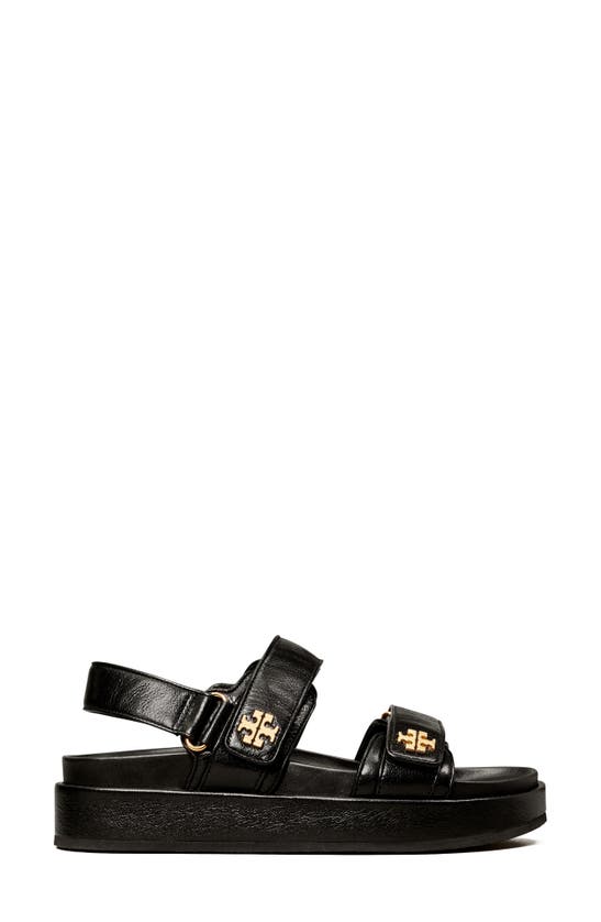 Tory Burch Kira Leather Platform Sandals in Black