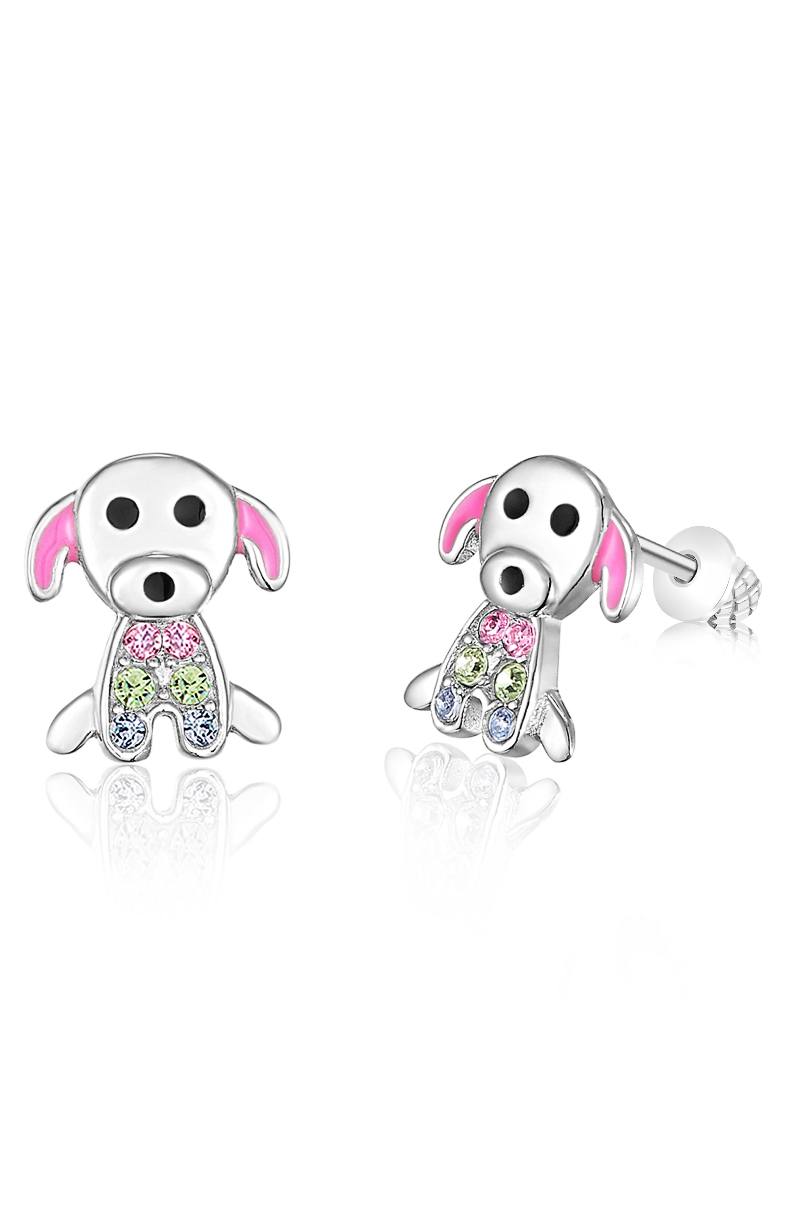 puppy earrings studs