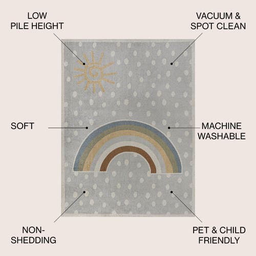 JONATHAN Y JONATHAN Y MINHA RAINBOW DOT MODERN MACHINE-WASHABLE AREA RUG