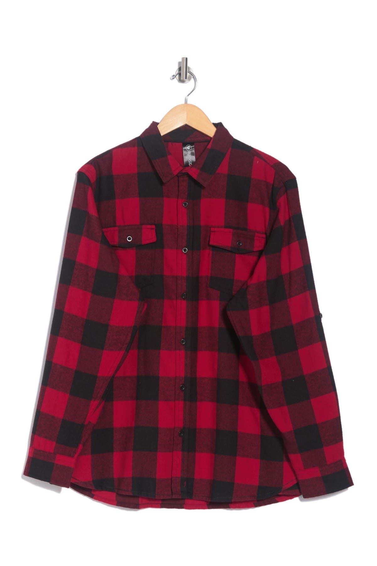 Burnside Plaid Flannel Shirt In Dark Red