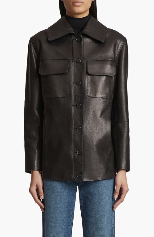 Shop Khaite Iana Leather Jacket In Black