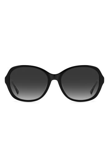 Shop Kate Spade New York 57mm Yaelfs Oversize Sunglasses In Black/grey Shaded